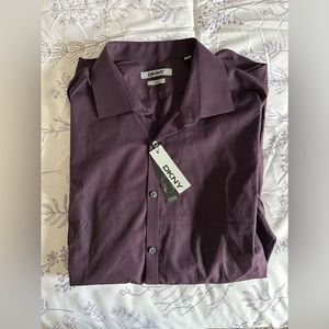 NWT - DKNY Mens Slim Fit Long Sleeve Button Down Casual Dress Shirt 18-34/35  XL